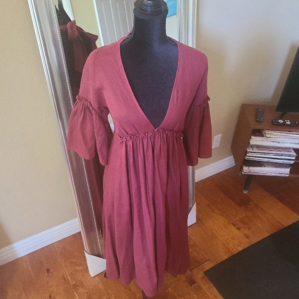 Three Graces Maroon Midi